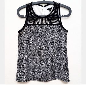 Ann Taylor Black & White Sleeveless Blouse